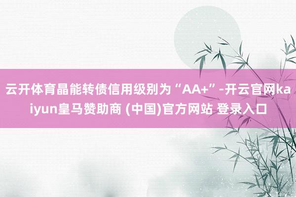 云开体育晶能转债信用级别为“AA+”-开云官网kaiyun皇马赞助商 (中国)官方网站 登录入口