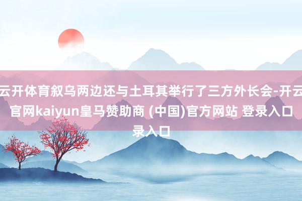 云开体育叙乌两边还与土耳其举行了三方外长会-开云官网kaiyun皇马赞助商 (中国)官方网站 登录入口