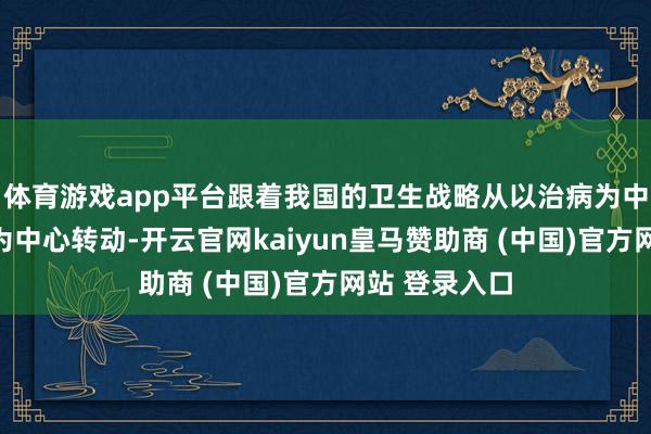 体育游戏app平台跟着我国的卫生战略从以治病为中心向以防病为中心转动-开云官网kaiyun皇马赞助商 (中国)官方网站 登录入口